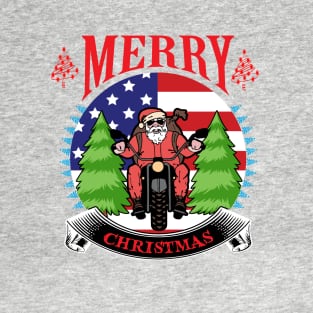Merry Christmas Biker Santa T-Shirt